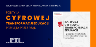 baner Polityka Cyfrowej Transformacji Edukacji